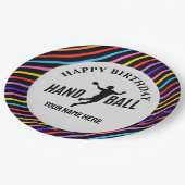 Handball Girl Birthday, Handball Player Gift ペーパープレート (アングル)