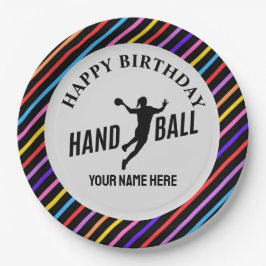 Handball Girl Birthday, Handball Player Gift ペーパープレート