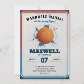 Handball Mania Birthday Invitation 招待状 (正面)