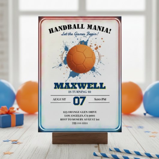 Handball Mania Birthday Invitation 招待状