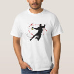 Handball sophisticated design of player and goal tシャツ<br><div class="desc">This sophisticated design of a player in front of the goal in full motion is emblematic of the game of handball. All the ingredients are there, power, beauty, speed for an exhilarating game. I really like the modern aspect of this T-shirt that constitutes one of my favorites of all times....</div>