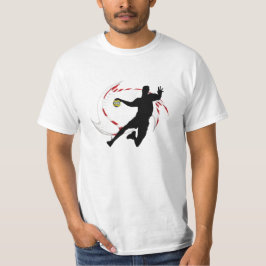 Handball sophisticated design of player and goal tシャツ