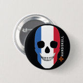 HANDBARKフランス，ハッピースカル，フランス国旗 缶バッジ (正面&裏面)