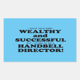 Handbellディレクター富裕層と成功した長方形 長方形シール