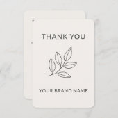 Handcrafted Artisan Minimalist Botanical Label サンキューカード (正面/裏面)