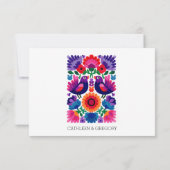 Handcrafted Colorful Folk Wedding Pattern 出欠カード (裏面)