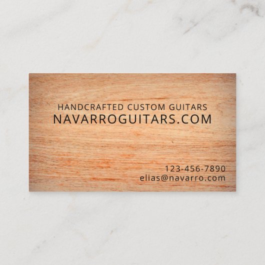 Handcrafted Custom Guitar Maker 名刺 (裏面)