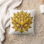 Handcrafted Gilded Lotus Flower Pichwai Style  Thr クッション (ブランケット)