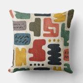 Handcrafted Shapes & Earthy Artistic Texture クッション (正面)