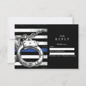 Handcuffs American Flag Police Graduation 出欠カード (正面)