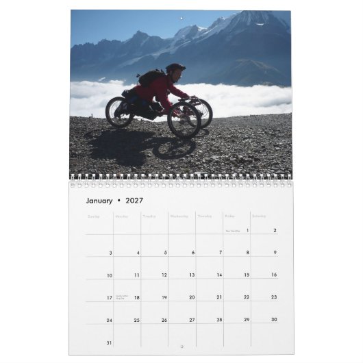 Handcycle 2010のカレンダーを離れて1つ カレンダー (1月 2027)