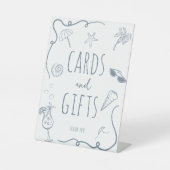 HandDrawn Beach Doodle Bridal Shower Cards & Gifts 台座サイン (正面)