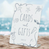 HandDrawn Beach Doodle Bridal Shower Cards & Gifts 台座サイン