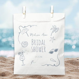 HandDrawn Beach Doodle Illustrations Bridal Shower フェイバーバッグ