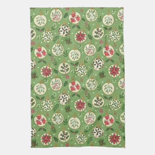 HandDrawn Christmas Ornament Kitchen Towel キッチンタオル (縦)