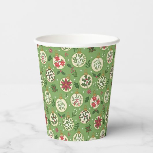 HandDrawn Christmas Ornament Paper Cups 紙コップ (裏面)
