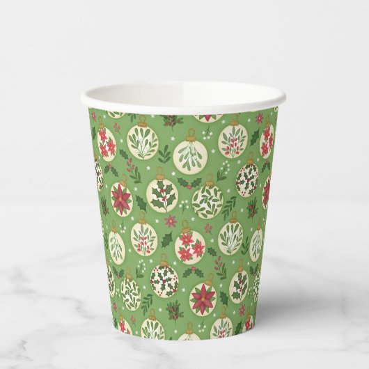 HandDrawn Christmas Ornament Paper Cups 紙コップ (左)