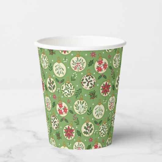 HandDrawn Christmas Ornament Paper Cups 紙コップ (正面)