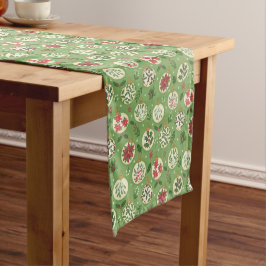 HandDrawn Christmas Ornament Table Runner ミディアムテーブルランナー
