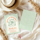 Handdrawn Green Fresh Off the Market Bridal Shower 招待状