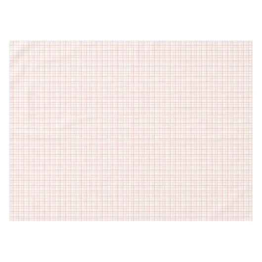 HandDrawn Organic Grid Check Ballet Pink テーブルクロス (正面(横))