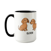 Handdrawn Red Dachshund Dog Custom Cute
