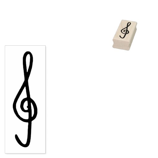 handdrawn treble clef ラバースタンプ (押印)