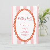 Handdrawn Whimsical Bold Bright Birthday Shower 招待状 (スタンド正面)