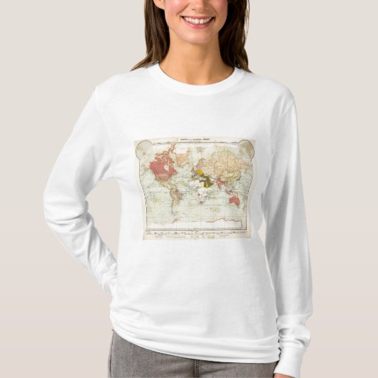 Handelsの植民地地図書の地図 Tシャツ (正面)