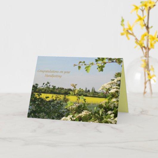 Handfastingのお祝い開くよろしいですカード カード (黄色い花)