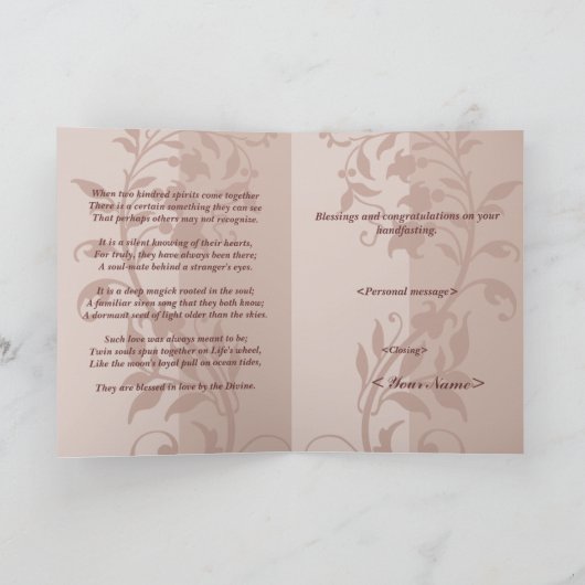 Handfastingのお祝い カード (内部)