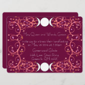 Handfastingの1匹のレズビアンの招待状に付き倍3匹 招待状 (正面/裏面)