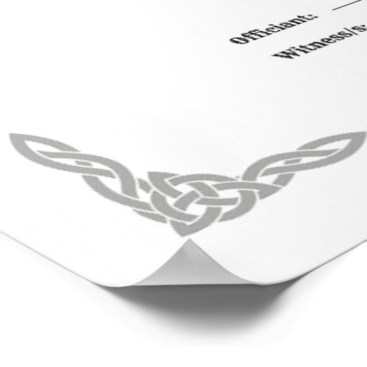 HANDFASTING証明書16X20 WICCA白異教の ポスター (角)