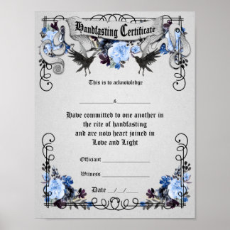 Handfasting Poster - Fantasy Ravens Blue ポスター