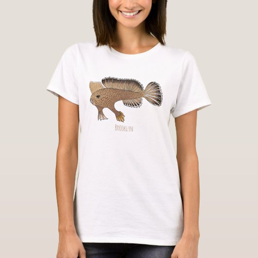 Handfish cartoon illustration tシャツ (正面)