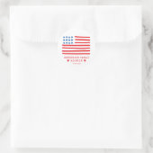 Handgezeichnete amerikanische Flagge - Familientre ラウンドシール (バッグ)