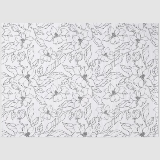 Handgezeichnete Magnolienblüten 薄葉紙 (正面)