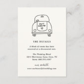 Handgezeichnetes Auto Doodle Moderne Hochzeit エンクロージャーカード (正面)