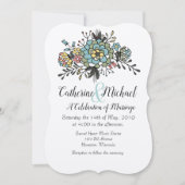 Handgezeichnetes Blumenbouquet 招待状 (正面)