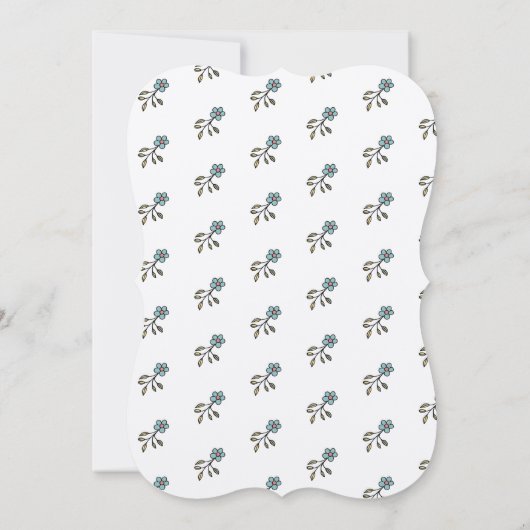 Handgezeichnetes Blumenbouquet 招待状 (裏面)