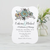 Handgezeichnetes Blumenbouquet 招待状 (スタンド正面)