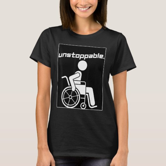 Handicap Disabled Person Graphic Motivation Unstop Tシャツ (正面)