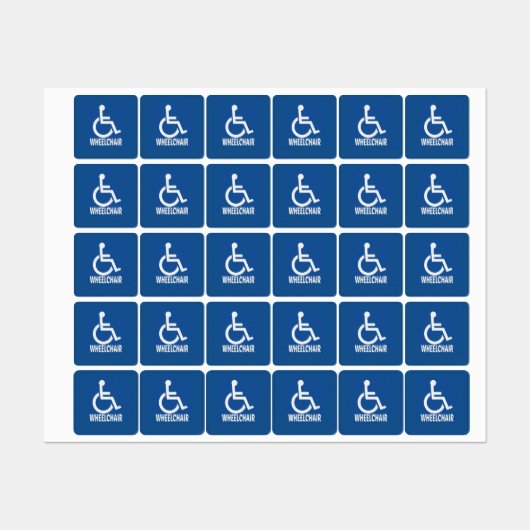 Handicapped Wheelchair ラベル (シート)