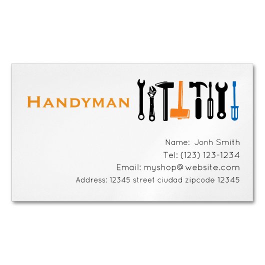 handiman services editable   business card マグネット名刺 (正面)