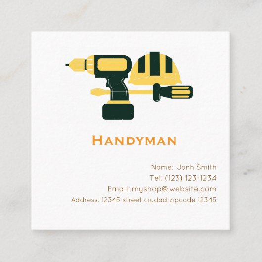 handiman services editable   business card 予約カード (正面)