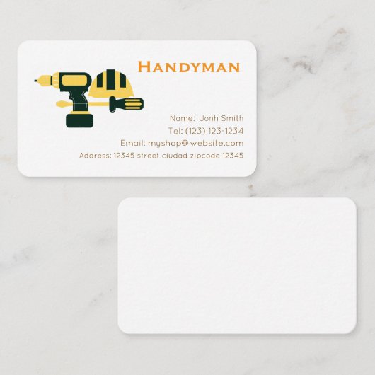handiman services editable   business card 名刺 (正面/裏面)