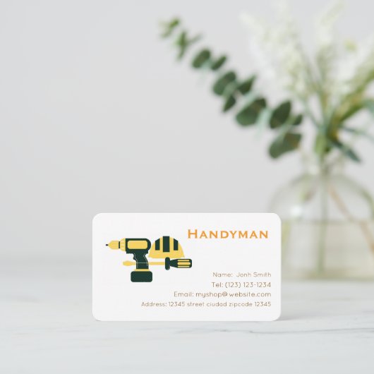 handiman services editable   business card 名刺 (スタンド正面)