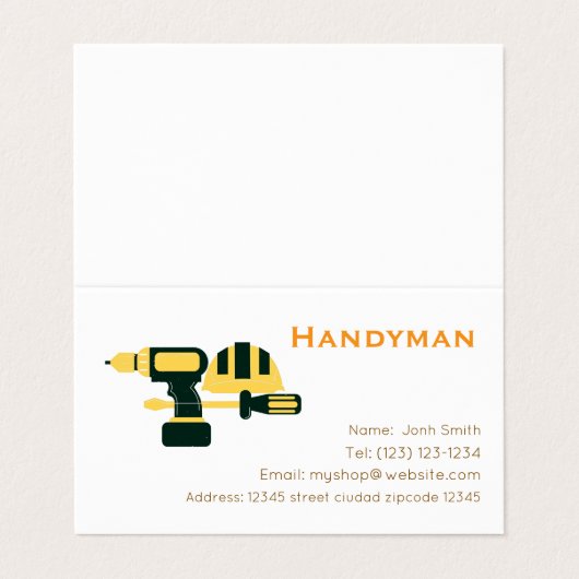 handiman services editable business card 名刺 (外部フラット)