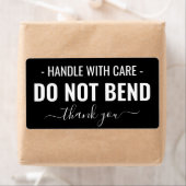 Handle with Care - Do Not Bend Black Shipping ラベル (インサイチュ)