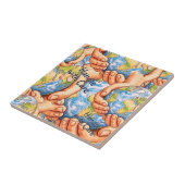 Handle with Care Earth Day Decorative Ceramic tile タイル (側面)